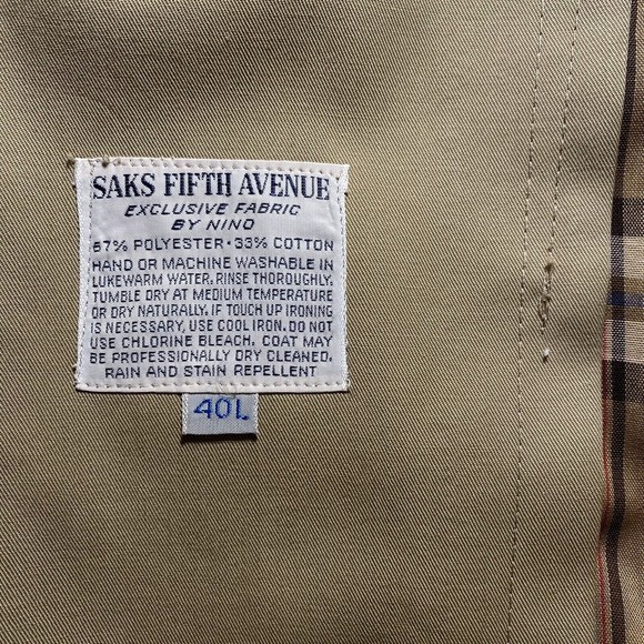 Vintage Christian Dior Saks Fifth Avenue Trench Coat No Liner - Picture 8 of 9